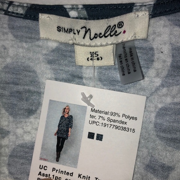 Simply Noelle Blue White Printed Oversized Tunic - Picture 2 of 7